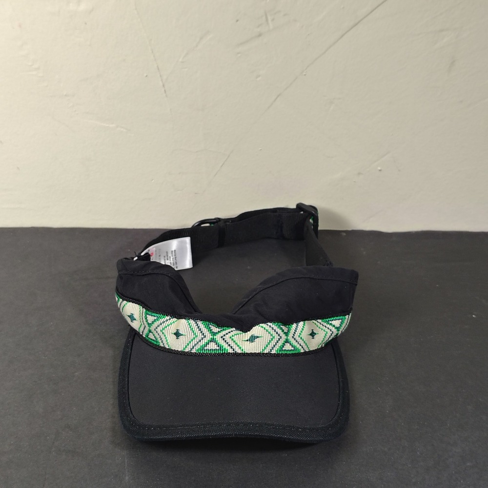 Kavu Synthetic Visor Unisex OSFA Black Green Polyester Geometric Webbing Strap